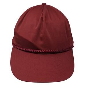 Nissun Slideback Rope Hat Red One Size Adjustable Vent Holes Blank
